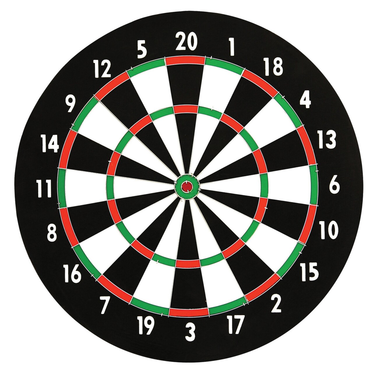 YAL NY Dartboard (14" Diameter) with 6 Metal Tip Darts 3 Red and 3 Green